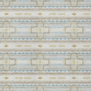 9 X 12 Ivory Cream Tribal Polyester Area Rug Washable Stain Resistant Indoor Outdoor