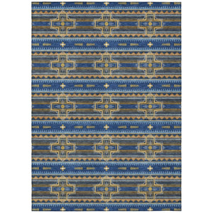 HomeRoots 9 X 12 Tribal Pattern Washable Polyester Area Rug for Indoor Outdoor Spaces 736652