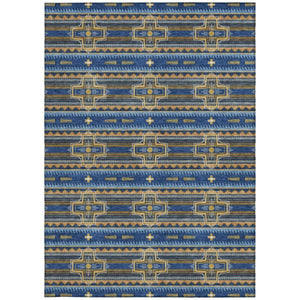 9 X 12 Tribal Pattern Washable Polyester Area Rug for Indoor Outdoor Spaces