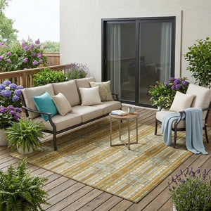 5x8 Walnut Graphite Tribal Polyester Area Rug Washable for Indoor Outdoor Use