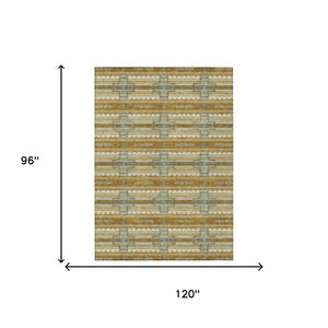 8 X 10 Tribal Polyester Area Rug Washable Stain Resistant for Patio and Living Room