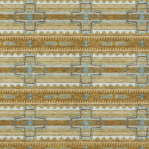 10 X 14 Tribal Patterned Polyester Area Rug Washable for Indoor Outdoor Living