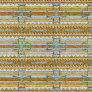 10 X 14 Tribal Patterned Polyester Area Rug Washable for Indoor Outdoor Living