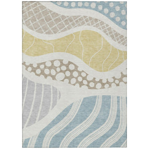HomeRoots 10 X 14 Abstract Ivory Polyester Area Rug Stain Resistant for Patio or Living Room 736689