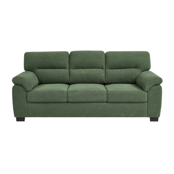 English Elm 3-seater Track Arm Sofa Tufted Textured Fabric Couch for Modern Living Rooms Dark Green W5568S00010
