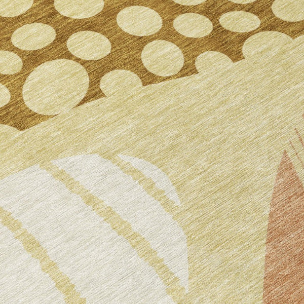 9x12 Abstract Wheat Graphite Polyester Area Rug Washable for Patio and Living Room