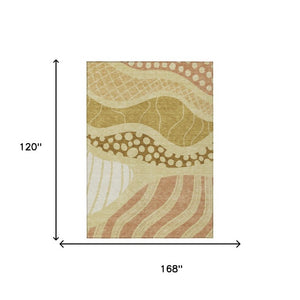 10 X 14 Abstract Polyester Area Rug Stain Resistant Washable for Indoor Outdoor Use