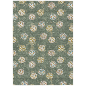 HomeRoots 9x12 Geometric Polyester Area Rug Washable Stain Resistant Indoor Outdoor Living 736706
