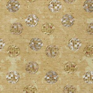 9 X 12 Gold Blue Geometric Polyester Area Rug Washable for Indoor Outdoor Use