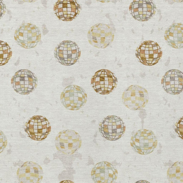 5 X 8 Geometric Polyester Indoor Outdoor Rug Stain Resistant Ivory Copper Accent