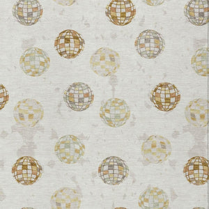 8 X 10 Ivory Copper Geometric Polyester Area Rug Stain Resistant for Patio or Living Room