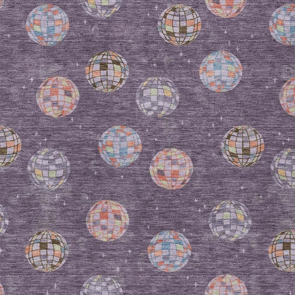 8 Ft X 10 Ft Purple Geometric Polyester Area Rug Stain Resistant for Patio