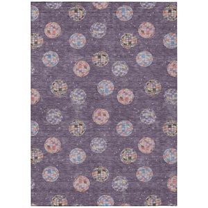 HomeRoots 10 X 14 Plum Purple Geometric Polyester Area Rug Washable for Patio or Living Room 736731