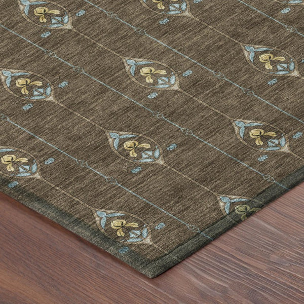 9 X 12 Geometric Polyester Area Rug Washable Stain Resistant Patio Porch Indoor