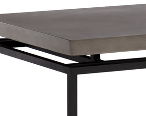 Sunpan Norwood Desk - Modern Concrete & Pine Wood Blend with Unique Texture, Black Metal Frame, 63" Wide