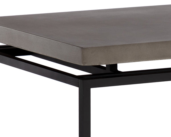 Sunpan Norwood Desk - Modern Concrete & Pine Wood Blend with Unique Texture, Black Metal Frame, 63" Wide