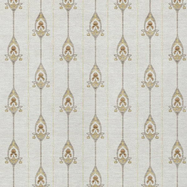 8 X 10 Ivory Brown Geometric Polyester Area Rug Washable Stain Resistant Indoor Outdoor