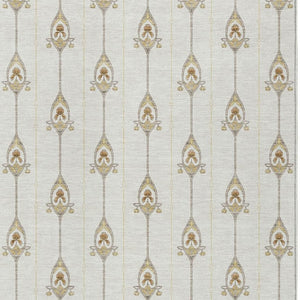 8 X 10 Ivory Brown Geometric Polyester Area Rug Washable Stain Resistant Indoor Outdoor