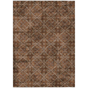 HomeRoots 5x8 Geometric Polyester Area Rug Stain Resistant for Indoor Outdoor Living Spaces 736781