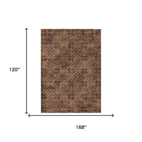 10 X 14 Geometric Polyester Area Rug Stain Resistant for Indoor Outdoor Living