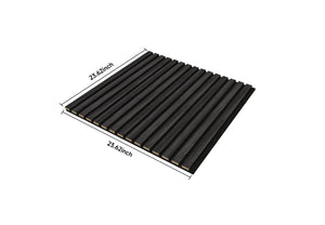 English Elm 4pcs Matte Finish Mdf Acoustic Wall Panels 3d Slat Design for Modern Home Office Matt Black W3022P431990