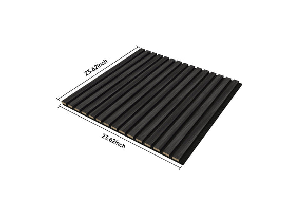 English Elm 4pcs Matte Finish Mdf Acoustic Wall Panels 3d Slat Design for Modern Home Office Matt Black W3022P431990