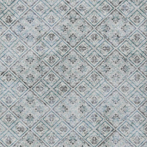 5x8 Silver Brown Geometric Polyester Area Rug Washable for Indoor Outdoor Spaces