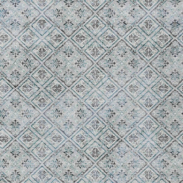 5x8 Silver Brown Geometric Polyester Area Rug Washable for Indoor Outdoor Spaces