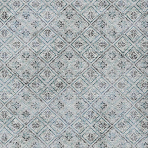 8 X 10 Silver Brown Geometric Polyester Area Rug Stain Resistant Indoor Outdoor Use