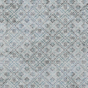 8 X 10 Silver Brown Geometric Polyester Area Rug Stain Resistant Indoor Outdoor Use