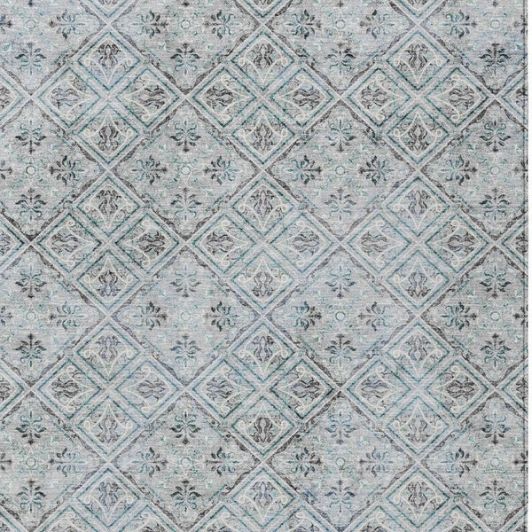 10 Ft X 14 Ft Geometric Polyester Area Rug Washable Indoor Outdoor Patio Accent