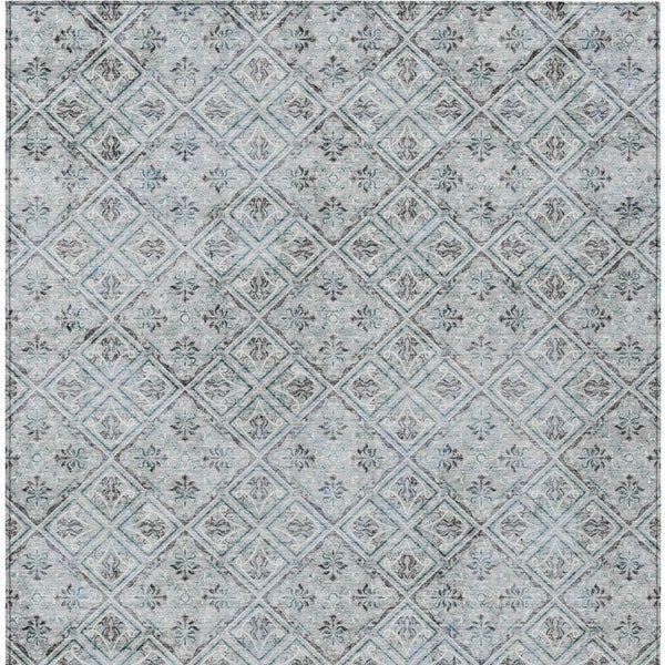 10 Ft X 14 Ft Geometric Polyester Area Rug Washable Indoor Outdoor Patio Accent