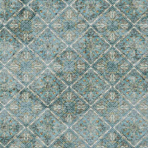 5 X 8 Teal Purple Geometric Polyester Area Rug Washable Stain Resistant Indoor Outdoor
