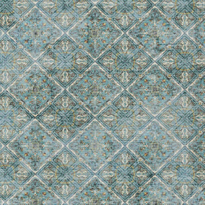 5 X 8 Teal Purple Geometric Polyester Area Rug Washable Stain Resistant Indoor Outdoor