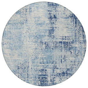 8 Foot Round Abstract Polyester Rug Washable for Patio Kitchen or Family Room