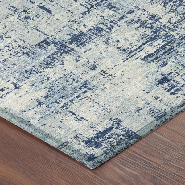 8 Foot Round Abstract Polyester Rug Washable for Patio Kitchen or Family Room