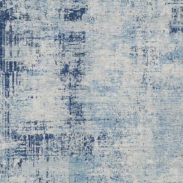 8 Ft X 10 Ft Abstract Polyester Area Rug Washable Indoor Outdoor Blue Wheat