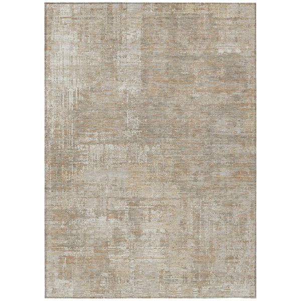 HomeRoots 5x8 Ivory Blue Abstract Polyester Area Rug Washable for Indoor Outdoor Use 736841