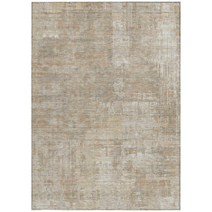 8x10 Ivory Blue Abstract Polyester Area Rug Washable for Indoor Outdoor Use