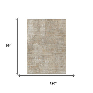 8x10 Ivory Blue Abstract Polyester Area Rug Washable for Indoor Outdoor Use