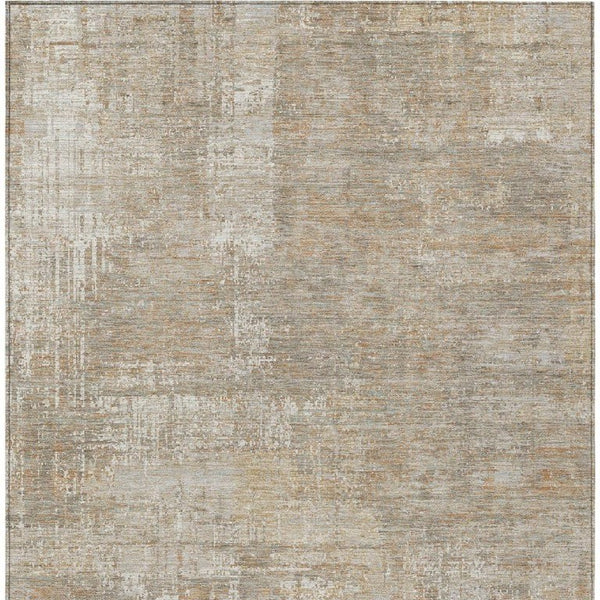 9x12 Ivory Blue Abstract Polyester Area Rug Washable for Indoor Outdoor Use