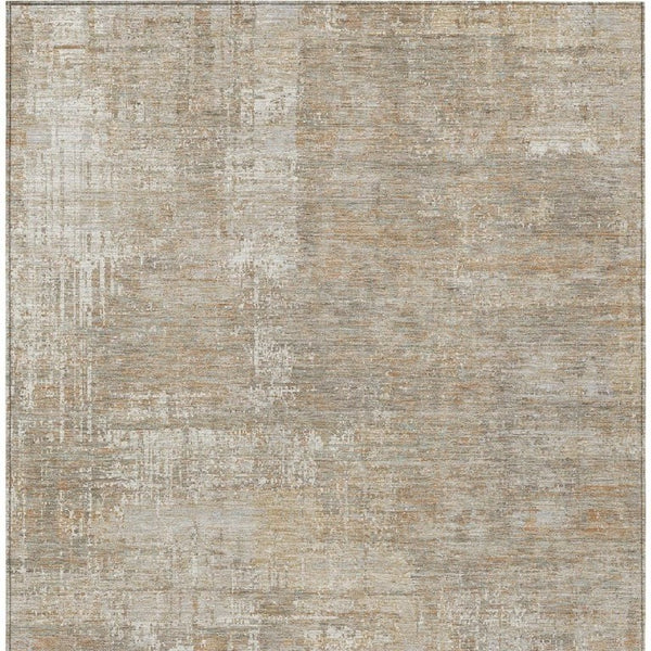 9x12 Ivory Blue Abstract Polyester Area Rug Washable for Indoor Outdoor Use