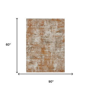 5 X 8 Abstract Polyester Area Rug Washable for Patio Porch Poolside and Living Room