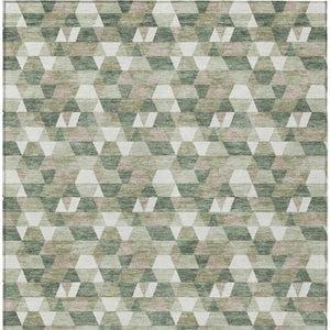10 X 14 Geometric Polyester Indoor Outdoor Rug Stain Resistant for Patio Living Room