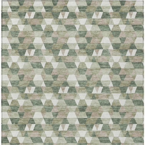 10 X 14 Geometric Polyester Indoor Outdoor Rug Stain Resistant for Patio Living Room