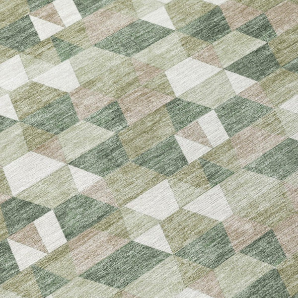 10 X 14 Geometric Polyester Indoor Outdoor Rug Stain Resistant for Patio Living Room
