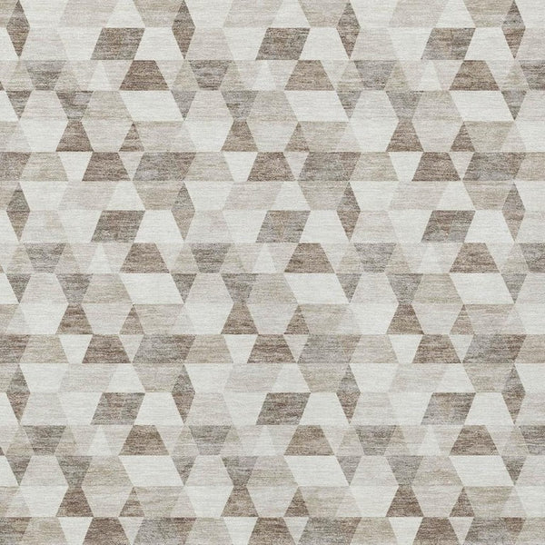 5x8 Ivory Graphite Geometric Polyester Area Rug Washable Stain Resistant Indoor Outdoor