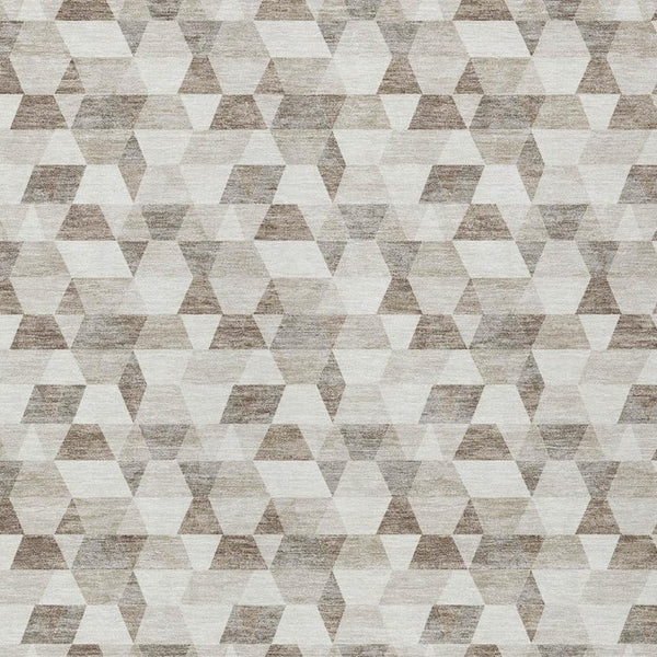 10 X 14 Ivory Graphite Geometric Polyester Washable Indoor Outdoor Area Rug