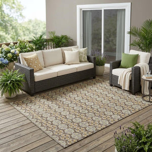 5 X 8 Striped Polyester Indoor Outdoor Area Rug Washable Stain Resistant Patio