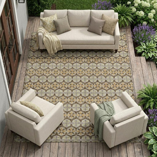 10 X 14 Stripe Polyester Indoor Outdoor Area Rug Stain Resistant for Patio